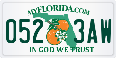 FL license plate 0523AW
