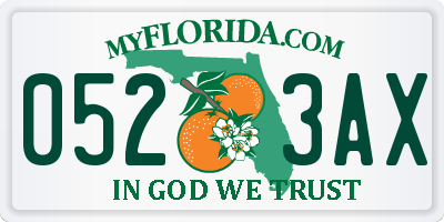 FL license plate 0523AX