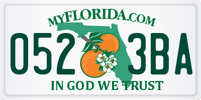 FL license plate 0523BA
