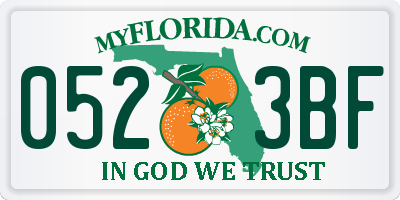 FL license plate 0523BF
