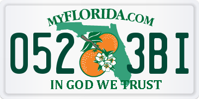 FL license plate 0523BI