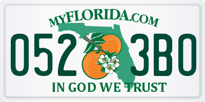 FL license plate 0523BO