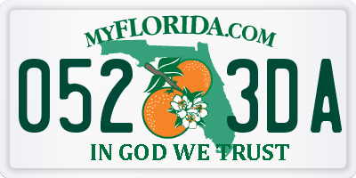 FL license plate 0523DA