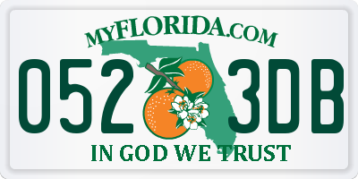 FL license plate 0523DB