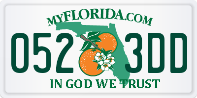FL license plate 0523DD
