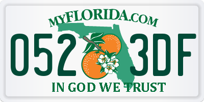 FL license plate 0523DF