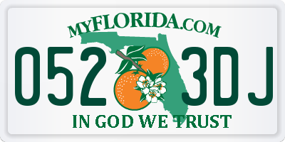 FL license plate 0523DJ