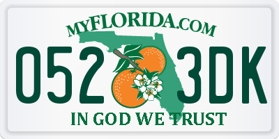 FL license plate 0523DK
