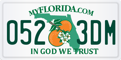 FL license plate 0523DM