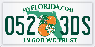FL license plate 0523DS