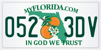 FL license plate 0523DV