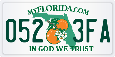 FL license plate 0523FA