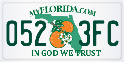 FL license plate 0523FC