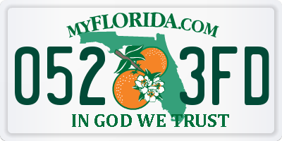 FL license plate 0523FD