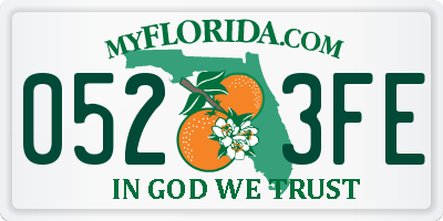 FL license plate 0523FE