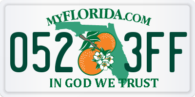 FL license plate 0523FF