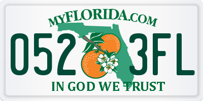 FL license plate 0523FL