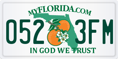 FL license plate 0523FM