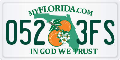 FL license plate 0523FS