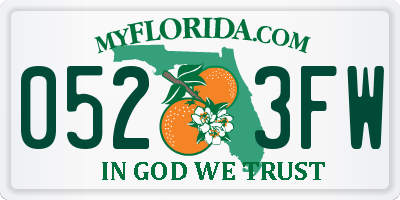 FL license plate 0523FW