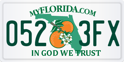 FL license plate 0523FX