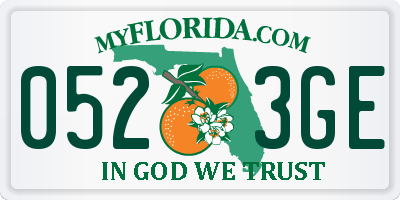 FL license plate 0523GE