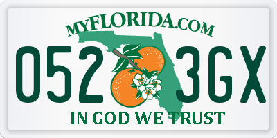 FL license plate 0523GX