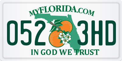 FL license plate 0523HD