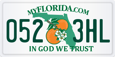 FL license plate 0523HL