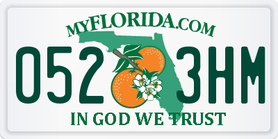 FL license plate 0523HM