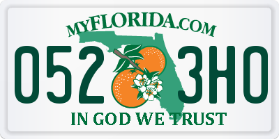 FL license plate 0523HO