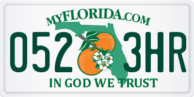 FL license plate 0523HR