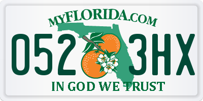 FL license plate 0523HX