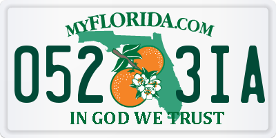 FL license plate 0523IA