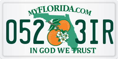 FL license plate 0523IR