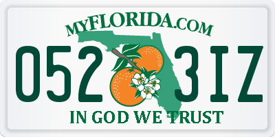 FL license plate 0523IZ