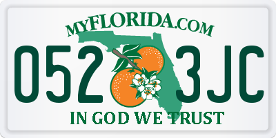 FL license plate 0523JC
