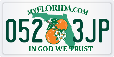 FL license plate 0523JP