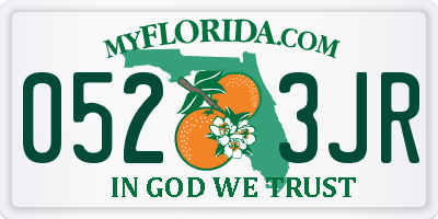 FL license plate 0523JR