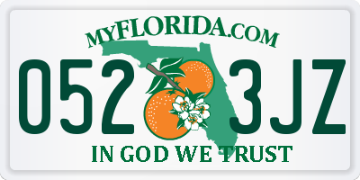 FL license plate 0523JZ