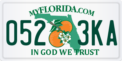 FL license plate 0523KA