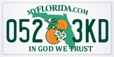 FL license plate 0523KD