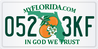 FL license plate 0523KF