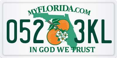 FL license plate 0523KL