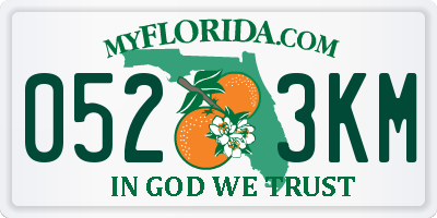 FL license plate 0523KM