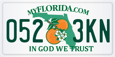 FL license plate 0523KN