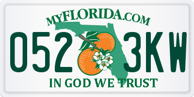 FL license plate 0523KW