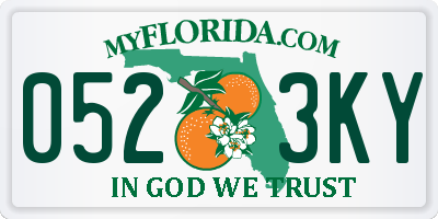 FL license plate 0523KY