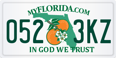 FL license plate 0523KZ