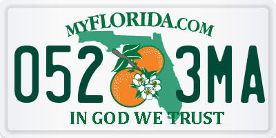 FL license plate 0523MA